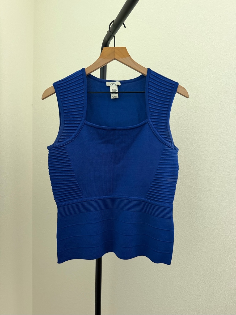 Cache Royal Blue Ribbed Square-Neck Tank - Picture 2 of 4